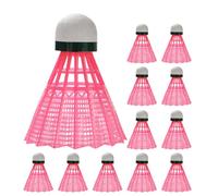LALADEFIEE Volant de Badminton Lumineux en Plastique Nylon 12pcs, Léger et Solide pour Entraînement et Équipement de Sports de Plein Air, pour Étudiants