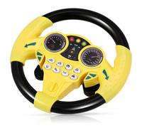 LALADEFIEE Volant Voiture Garçon Fille avec Musique et Lumières Volant Simulation Conduite pour Garçon Fille Éducatif Sécurisé Réutilisable Poignée Confortable pour Premiers Jeux