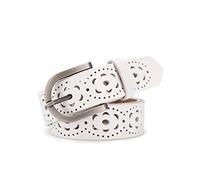 lalafancy Ceinture Vintage Véritable en cuir de vachette pour femme Mode Creuse Fleur Design Ceinture pour femme avec boucle en alliage pour Jean (Banc)