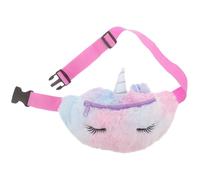 LALAFINA 1 sac banane licorne pelucheuse en peluche, sac banane licorne en peluche, sac banane arc-en-ciel, violet, 26.5X12.5X3CM, centimètre