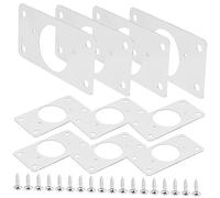 LALAFINA 10 pièces Plaques de Réparation Charnière Acier Inoxydable Kit Renfort Porte Armoire Fixation Robuste pour Portes de Meubles et Facile à Installer