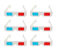 LALAFINA 100Pcs Lunettes 3D en Papier Lunettes en Carton Anaglyphe Lentille Rouge Et Cyan dans Un Cadre Blanc Carton Anaglyphe pour Films Plié dans Une Pochette De Protection