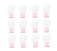 LALAFINA 12 Paires Gants Nylon de Gants Coqués pour Travail de Précision Non Glissants Durables et Confortables
