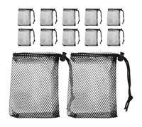 LALAFINA 12 Paquet à Cordon en Filet de Polyester Noir, Multi-usages et Portables Fermeture à Cordon, Rangement Lors de Voyages ou Activités Sportives