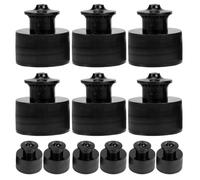 LALAFINA 12 Pièces Bouchons de Bouteilles Universels en PE Noir 28 Dents Joint Étanche pour Bouteilles d'eau Minérale et Sport, Adaptés aux Garçon et Filles et Personnes Âgées