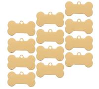 LALAFINA 12 Pièces Étiquette Résistante aux Intempéries Forme Os Acier Inoxydable en Chien pour Bords Lisses pour Promenade et Voyage