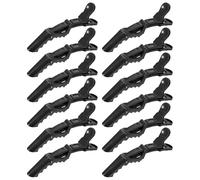 LALAFINA 12 Pièces Pinces à Cheveux Pince Alligator Noires pour Coiffure Professionnelle Accessoires de Coiffure Robustes et Antidérapants pour Salon Bouclés et Usage DIY
