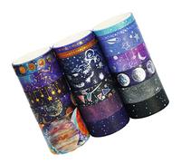 LALAFINA 19 Rouleaux Ruban Adhésif Décoratif Univers Thématique Ensemble Washi Tape Papier pour Diy Scrapbooking et Planificateurs