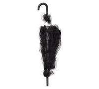 LALAFINA 1pièce Parapluie Dentelle Vintage Mariage Ombrelle Mariée Élégante Accessoire Photo Scène Danse Noir