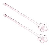LALAFINA 2 Bâtonnets Mélangeurs en Verre pour Café et Jus, Design Léger et Décoratif, pour Mélanger Boissons et Cocktails, Lot de 2 Pièces Réutilisables