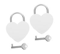LALAFINA 2 ensembles Cadenas Cœur avec Clé pour Valise et à Dos Cadenas Bagage Décoratif Sécurisé pour Voyage Couple et Usage Multiple