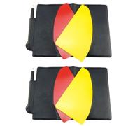 LALAFINA 2 Ensembles Cartes D'arbitre, Lot Portable Crayon | PVC, Papier Intérieur Remplaçable, Poche Pliante Compacte, pour Arbitrage Multi-sport et Entraînement Scolaire