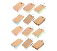 LALAFINA 2 Ensembles Lot De Flashcards Vierges Multicolores Avec Anneaux Carnet De Notes Perforé Portable Pour Étudiants Et Bureau Cartes Mémo Diy Cartonné 6 Pièces * 2