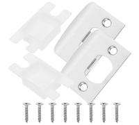 LALAFINA 2 Jeux de Gâches en Acier Inoxydable 1-5/8 Pouces, Plaque de Renfort pour Serrure à Pêne Dormant, Kit Réparation Porte Bois et Métal, Vis Inclus, Renforcement Porte D'entrée,