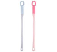 LALAFINA 2 Pièces Brosse pour Nettoyer les Orteils avec Long Manche en Silicone Doux, Confortable et Adaptée aux Seniors et Personnes à Mobilité Réduite