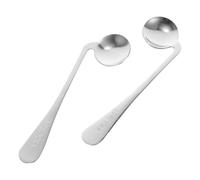 LALAFINA 2 Pièces Cuillère Adaptative en Acier Inoxydable Résistante à L'usure Poignée Large pour Personnes Âgées et Patients Arthritiques, Ustensile Portable Facile à Nettoyer pour Usage