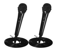 LALAFINA 2 Pièces Microphone à Main Dynamique Filaire pour Chant Enregistrement Clair, Design Portable en Plastique et Métal, pour Karaoké à Domicile et Streaming