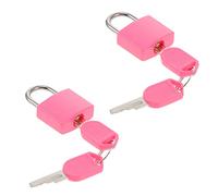 LALAFINA 2 Pièces Mini Padlock Small Locks With Key For Diary Book Locker Drawer Cabinet Suitcase Durable Brass Cylinder With Bright Plastic Shell Practical Security For Handbag And Jewelry