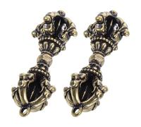 LALAFINA 2 Pièces Pendentif Vajra Tibétain Rétro en Laiton Or | Amulette Bouddhiste Antique, Objet de Collection, Style Vintage Polyvalent