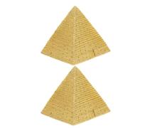 LALAFINA 2 Pièces Petite Pyramide Décorative en Résine Or, Modèle Pyramidal Rétro Léger pour Décoration de Bureau ou Aquariums Égyptiens