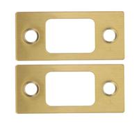 LALAFINA 2 Pièces Plaque Arrière de Porte en Acier Inoxydable Or pour Serrure à Pêne Dormant, Guide de Loquet Lisse et Sécurisé, Adaptée aux Portes en Bois pour Maison et Bureau