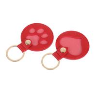 LALAFINA 2 Pièces Porte-clés de Rangement, Compact et Léger en PU | Souvenir pour Animaux de Compagnie, Usage Quotidien et Déplacements, Élégant Rouge