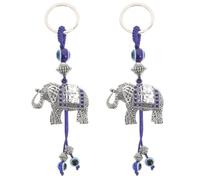 LALAFINA 2 Pièces Porte-clés Éléphant Maléfique Bleu en Alliage, Amulette Solide et Décoration Suspendue pour Fête ou Réunion, Accessoire Stylé et Simple pour Maman ou Fille