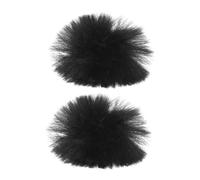 LALAFINA 2 pièces Protection Vent pour Microphone à Pince Lot de Bonnette Micro Fourrure Noire Couverture Isolante pour Enregistrement Studio et Diffusion