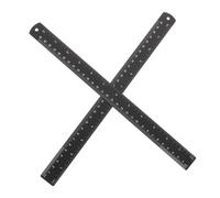 LALAFINA 2 Pièces Règle Plate Noire Alliage Aluminium de Outil de Mesure Multifonctionnel pour Travail Dessin Scolaires