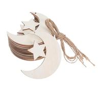 LALAFINA 20 pièces Formes Lune et Étoile Découpées Non Peintes pour DIY Décoration Chambre Garçon Fille Cadeau de Garçon Fille Artisanat Créatif