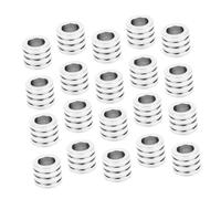 LALAFINA 20pièces Perles Espacement Acier Inoxydable Pour Création De Bijoux Tubes Accessoires Pour Bracelets Et Colliers