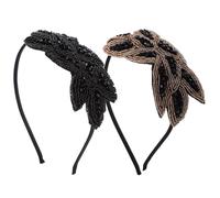 LALAFINA 2pcs Bandeaux pour Cheveux Vintage en Strass et Perles, Style Bohème Chic, Travail Soigné et Éclatant, pour Engagements et Fêtes