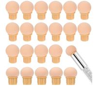 LALAFINA 30 Pièces Pointes de Stylo Nail Art Embouts Éponge Remplaçables en Plastique Doux et Lavable, Recharge Hygiénique pour Nail Art et Salons Professionnels