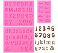 LALAFINA 3pièces Moules Silicone Alphabet et Chiffres pour Chocolat Flexible Haute Température Résistant pour Pâtisserie Bonbons et Fondant