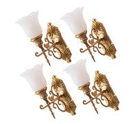 LALAFINA 4 pièces Applique Murale Miniature Luminieuse Lampe Murale Mini Décorative pour Maquette Maison Micro-Paysage et Modèle Architectural Éclairage Blanc et Détaillé