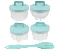 LALAFINA 4 Pièces Moules à Œufs Plastique Non Adhérents pour Œufs Pochés et Cuits Vapeur Moules de Cuisson Polyvalents Déjeuner Rapide Outil Cuisine Pratique