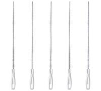 LALAFINA 5 Pièces Bâtonnets de Débouchage de Canalisations pour Lavabo et Évier Blanc en Nylon et Fil de Fer Design en Spirale pour Élimination des Bouchons Salle de Bain