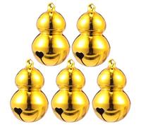 LALAFINA 5 Pièces Clochette pour Animaux, Laiton Léger à Suspendre | Pendentif pour Collier, Anneau Inclus, Usage Promenade et Noël, Déco Festive, pour Laisse et Porte-clés