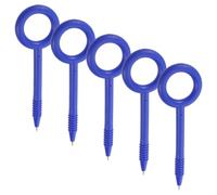 LALAFINA 5 Pièces Stylo à Bille de Sécurité Rétractable Bleu | Tpe Monobloc, Pointe Fixe et Corps Épais, Usage en Cellule, Guichet Visiteurs, Formulaires