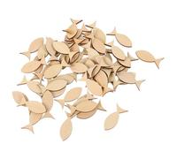 LALAFINA 50 Pièces Découpes de Poissons Non Peintes Ensemble pour Bricolage Diy Slices Naturel pour Décoration de Fête et Artisanat