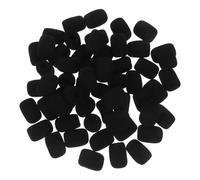 LALAFINA 50 Pièces Mini-couvercles de Microphone en Mousse Noire pour Micro Casque et Micro-cravate, de Bruit et Maintien Sécurisé pour Discours Publics