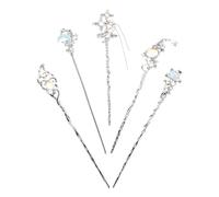 LALAFINA 5pcs Épingles à Cheveux de Mariage Étoiles et Lune en Alliage Argenté, Légères et Maintien Sécurisé, Accessoires Élégants pour Coiffures de Mariée