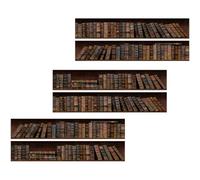 LALAFINA 6 pièces Stickers Décoratifs Escalier PVC Effet Bibliothèque Auto-adhésifs pour Décoration Maison Faciles à Poser et Amovibles Adaptés Surfaces Lisses Telles que Escaliers et