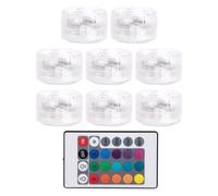 LALAFINA 8 Pièces Lampe LED Submersible pour Piscine et Aquarium avec Télécommande, Résistance aux Rayures, Angle D'éclairage 120°, Batterie 3v Incluse, Ip68 Étanche pour Paysages