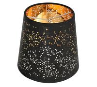 LALAFINA Abat-jour Ajouré Tissu Noir et Or Clip pour Lampe Murale Lampadaire Plafonnier Protection Lumineuse Élégante et Fonctionnelle