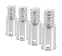 LALAFINA Adaptateur à Embout Fileté en Acier Inoxydable pour Manche de Balai Américain, Installation Rapide et Fixation Stable, Lot de 4 Pièces pour Perche Télescopique de Nettoyage