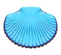 LALAFINA Assiette de Service à Collation en Verre Résistante aux Odeurs, Plateau Coquillage Bleu pour Usage Festif ou Réception