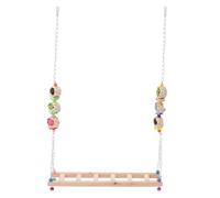 LALAFINA Balançoire en Bois pour Poulet et Coq, de Jeu Extérieur D'échelle pour Développement des Compétences, Accessoire pour Cage à Oiseaux Couleur Aléatoire