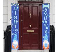 LALAFINA Banderole Décorative pour Fête Hanoukka en Polyester Bleu, Couplet de Porte Facile à Suspendre pour Maison et Fête, Ajoute une Ambiance Festive Unique