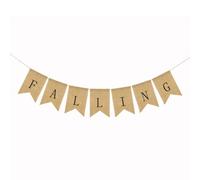 LALAFINA Bannière en Lin Falling In Love à Suspendre, Guirlande de Fanions Kaki Réutilisable, Facile à Utiliser, Décoration pour Fête de Thanksgiving, pour Mur et Fenêtre